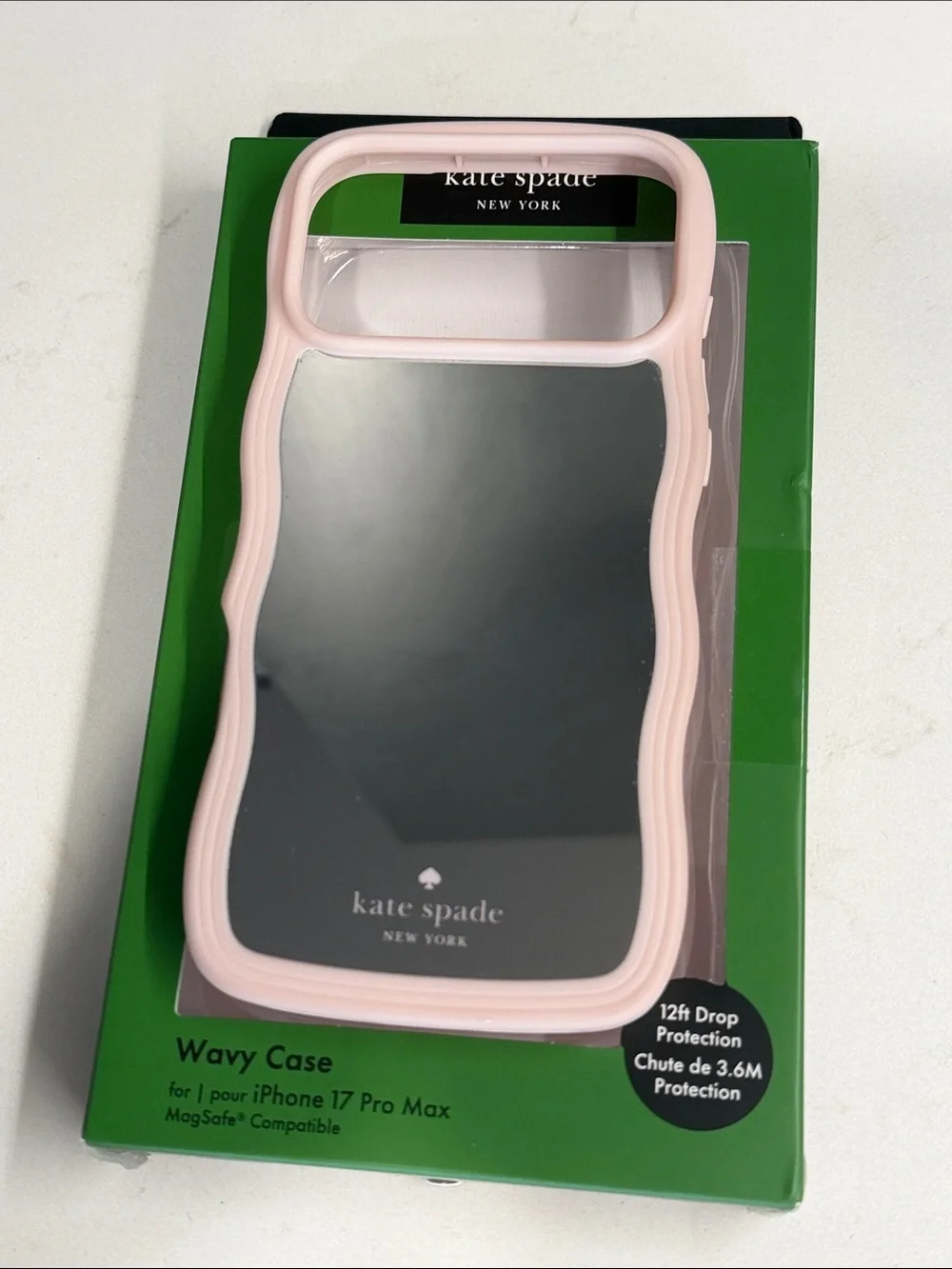 Kate Spade Wavy Mirror Case for iPhone 17 Pro Max - Soft Pink Bumper